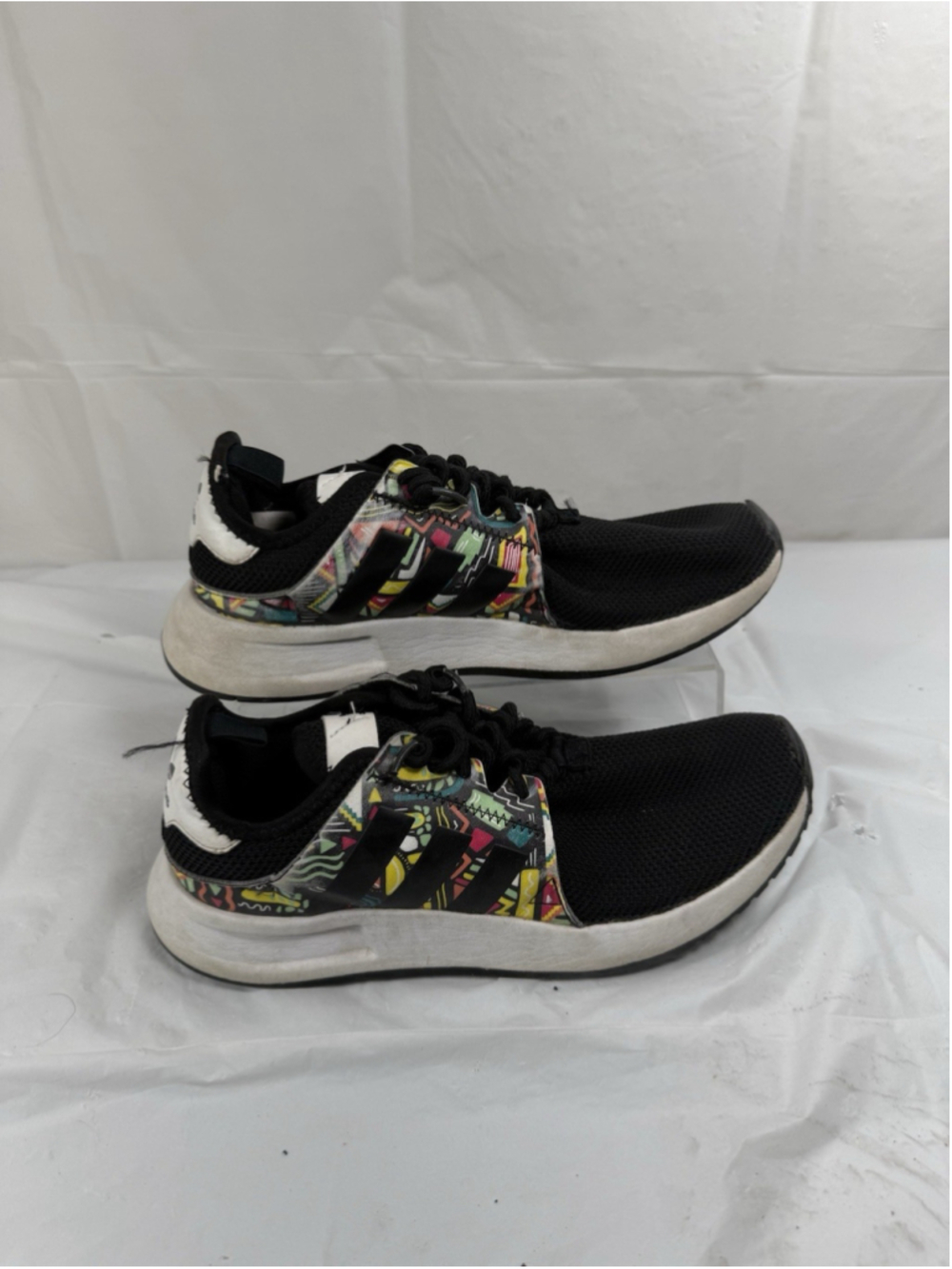 Adidas Originals X_PLR J Running Shoe, Black/Multi/White, Size 4.5